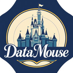 An elegant and sophisticated logo design for "Data Mouse," an Instagram account dedicated to Disney parks metrics, statistics, and anniversaries