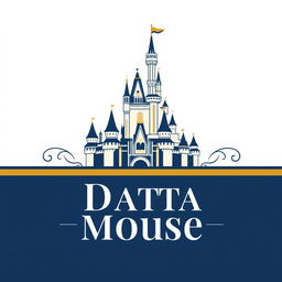 An elegant and sophisticated logo design for "Data Mouse," an Instagram account dedicated to Disney parks metrics, statistics, and anniversaries