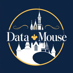 An elegant and sophisticated logo design for "Data Mouse," an Instagram account dedicated to Disney parks metrics, statistics, and anniversaries