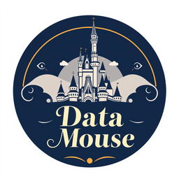 An elegant and sophisticated logo design for "Data Mouse," an Instagram account dedicated to Disney parks metrics, statistics, and anniversaries