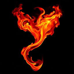 A mesmerizing and artistic representation of flames shaped like a woman's vagina, with vibrant colors of red, orange, and yellow creating a dynamic sense of movement and warmth