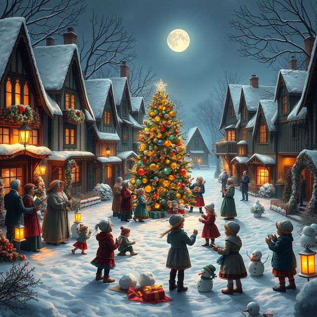 A beautiful winter scene inspired by a traditional Christmas carol