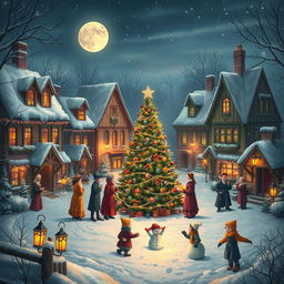 A beautiful winter scene inspired by a traditional Christmas carol