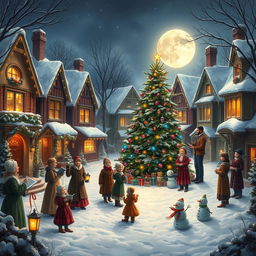 A beautiful winter scene inspired by a traditional Christmas carol