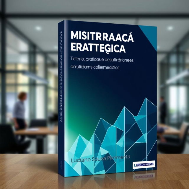 A visually appealing eBook cover for a book titled "Administração Estratégica: Teorias, Práticas e Desafios Contemporâneos" authored by Luciano Sousa Pimenta