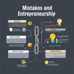 A visually engaging infographic that illustrates the theme of 'Mistakes and Entrepreneurship'