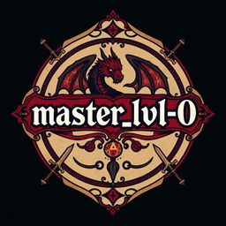 A stylized logo inspired by classic tabletop role-playing game aesthetics, featuring the name 'master_lvl_0' prominently in bold fantasy lettering