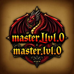 A fantasy logo inspired by the iconic Dungeons and Dragons logo, featuring a stylized dragon intertwined with a fantasy dungeon motif