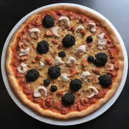 The most extravagant and lavish pizza ever, topped with luxurious ingredients like gold leaf, truffles, caviar, and lobster, all placed on a crust dusted with edible diamonds.