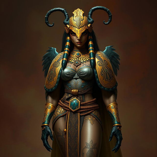 A scarab beetle humanoid character, designed for a D&D setting, representing the scarab race with distinct insect features