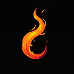 A bold and artistic rendering of flames shaped like an erect penis, illustrated with dynamic and vibrant shades of red, orange, and yellow