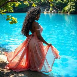 A captivating black woman, weighing around 80 kilograms and standing 1