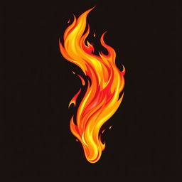 A vibrant and artistic visualization of flames shaped like a male phallus, illustrated with dynamic shades of red, orange, and yellow