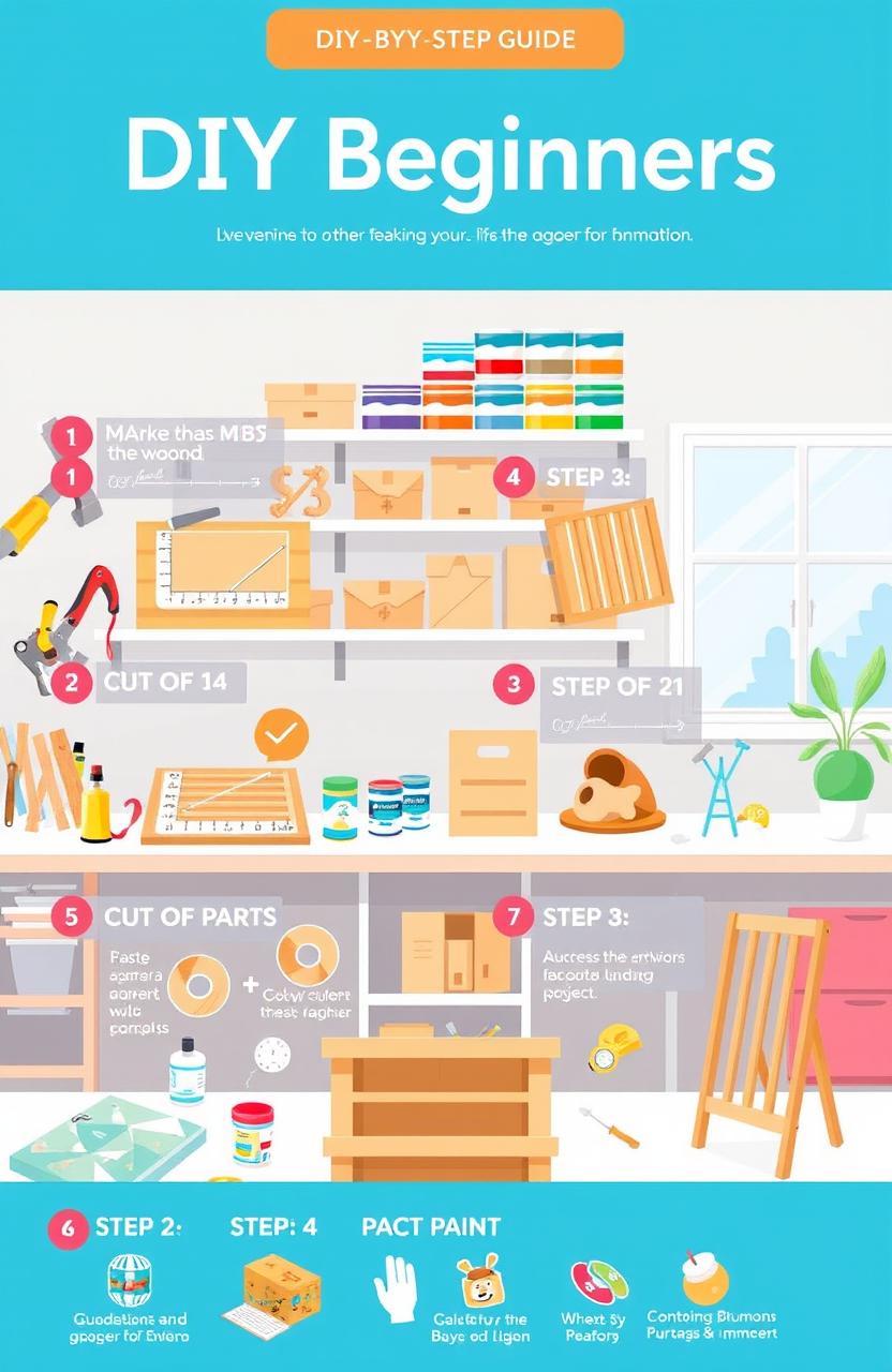 A visually appealing step-by-step guide illustration for DIY beginners