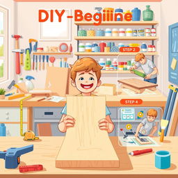 A visually engaging step-by-step guide illustration for DIY beginners