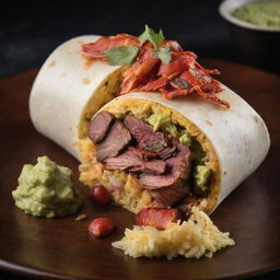 The ultimate luxurious burrito, filled with delicacies such as saffron rice, wagyu beef, gold leaf guacamole, tequila-soaked lobster, and a dusting of truffle.