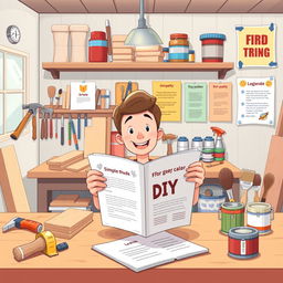 An inviting and informative illustration for DIY beginners, capturing the essence of starting a DIY project