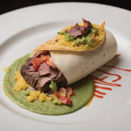 The ultimate luxurious burrito, filled with delicacies such as saffron rice, wagyu beef, gold leaf guacamole, tequila-soaked lobster, and a dusting of truffle.