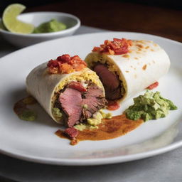 The ultimate luxurious burrito, filled with delicacies such as saffron rice, wagyu beef, gold leaf guacamole, tequila-soaked lobster, and a dusting of truffle.