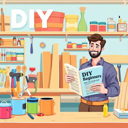 A vibrant and inviting illustration designed for DIY beginners, highlighting the joys of starting a DIY project