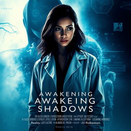 A captivating movie poster for the psychological thriller film titled "Awakening Shadows"