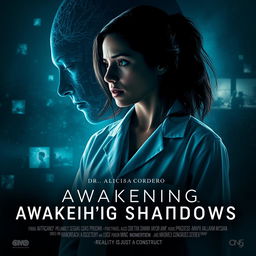 A captivating movie poster for the psychological thriller film titled "Awakening Shadows"