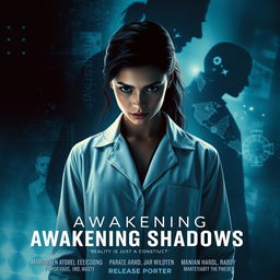 A captivating movie poster for the psychological thriller film titled "Awakening Shadows"