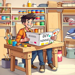 An engaging and colorful illustration targeting DIY beginners, showcasing the excitement of embarking on a DIY project