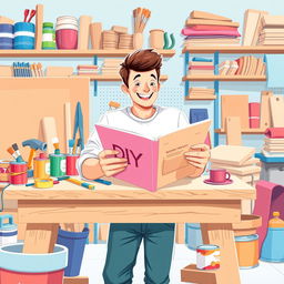 An engaging and colorful illustration targeting DIY beginners, showcasing the excitement of embarking on a DIY project