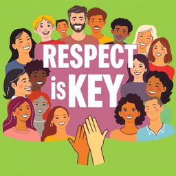 A vibrant and inspiring poster featuring a powerful message about respect