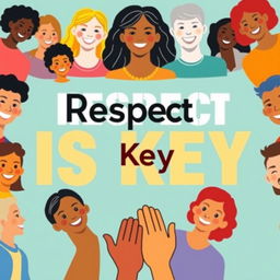 A vibrant and inspiring poster featuring a powerful message about respect