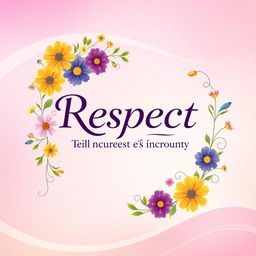 An eye-catching and beautiful poster featuring an inspiring message about respect