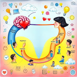 A detailed illustration showcasing the relationship between affective processes and cognitive processes in human behavior