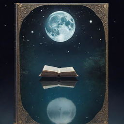 A book cover featuring the title 'Three Ways to Sleep' with a mystical and captivating theme. Include surreal elements such as levitating objects, twinkling stars and moonlight reflecting on a placid lake. The typography should be elegant and alluring.