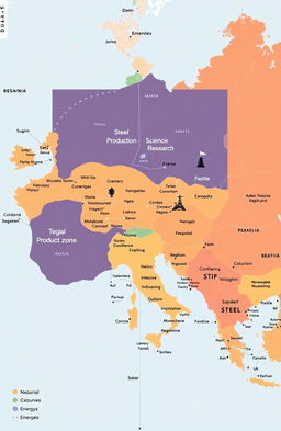 A detailed geopolitical map highlighting strategic interest areas worldwide, focusing on regional and local dynamics