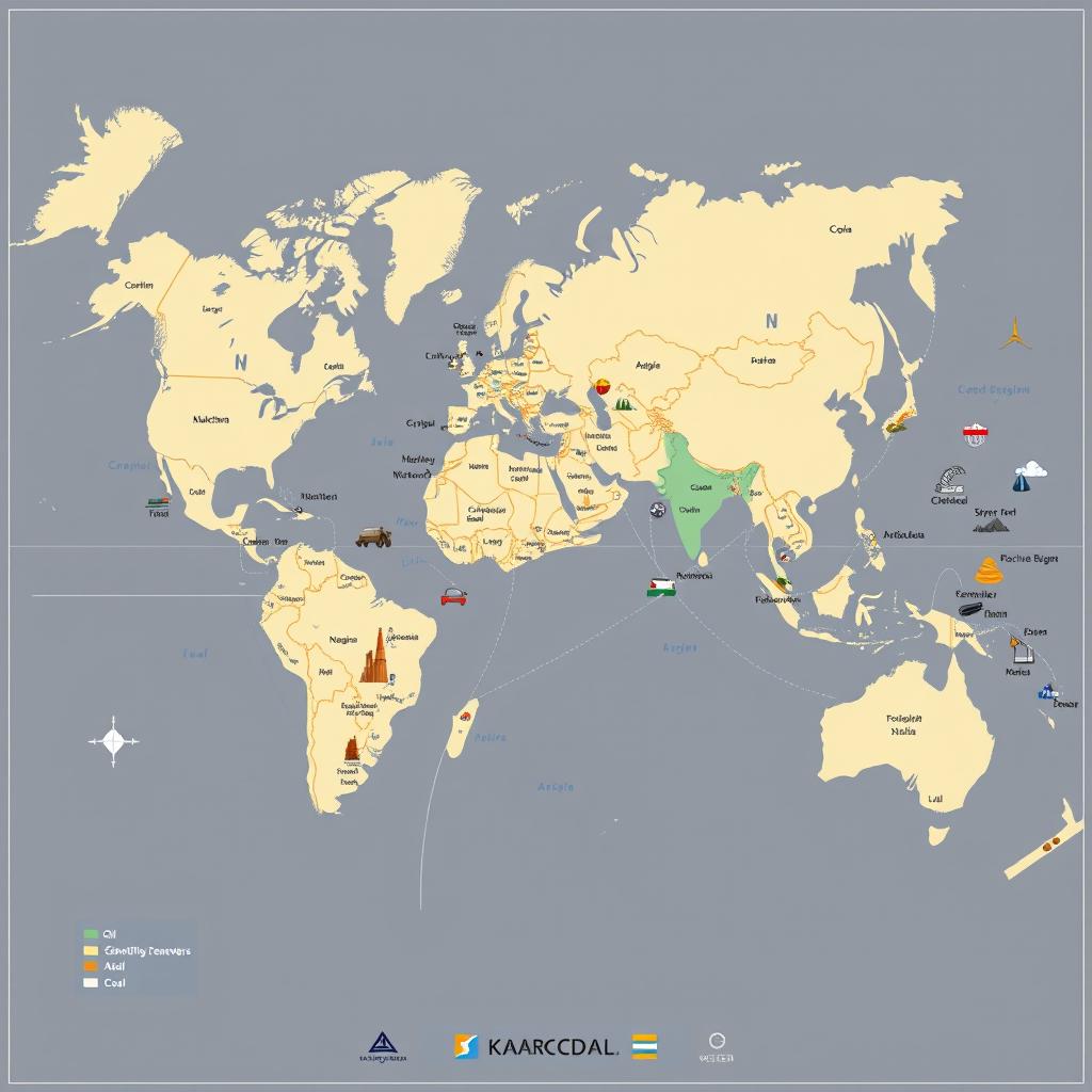 An intricate geopolitical map that illustrates strategic interest areas across the globe with a focus on regional and local significance