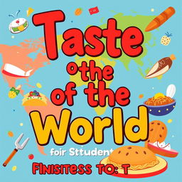 A vibrant and engaging promotional poster for students featuring the theme 'Taste of the World'