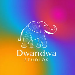 A unique and creative logo design for 'Dwandwa Studios' that incorporates the letter 'ದ' in a visually striking way