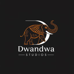 A unique logo design for 'Dwandwa Studios' that creatively incorporates the letter 'D' as a central feature