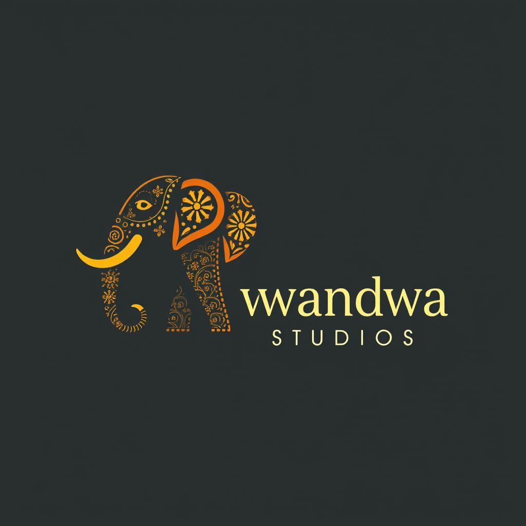 A unique logo design for 'Dwandwa Studios' that creatively incorporates the letter 'D' as a central feature