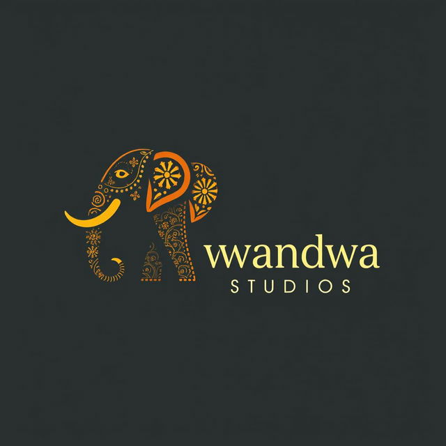 A unique logo design for 'Dwandwa Studios' that creatively incorporates the letter 'D' as a central feature