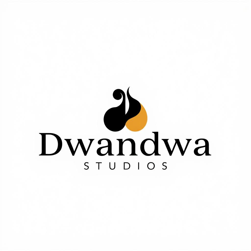 A unique and creative logo design for 'Dwandwa Studios' that embodies the concept of 'duality,' as the name suggests