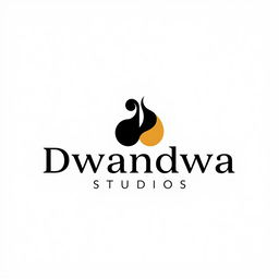 A unique and creative logo design for 'Dwandwa Studios' that embodies the concept of 'duality,' as the name suggests