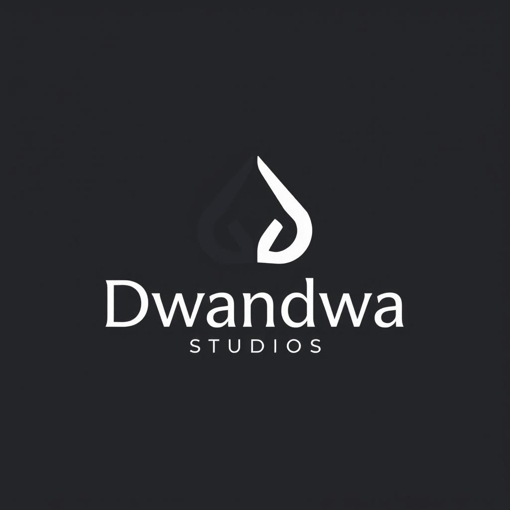 A unique and minimalistic logo design for 'Dwandwa Studios' that embodies the concept of 'duality,' as the name suggests