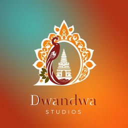 A unique logo design for 'Dwandwa Studios' that represents the cultural heritage of Karnataka, South India