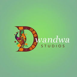 A unique logo design for 'Dwandwa Studios' that represents the cultural heritage of Karnataka, South India