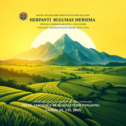 A beautifully designed cover page for a report titled 'Bupati Bulukumba Provinsi Sulawesi Selatan Peraturan Daerah Kabupaten Bulukumba Nomor ___ Tahun 2024 tentang Rencana Pembangunan Jangka Panjang Daerah Kabupaten Bulukumba Tahun 2025-2045'