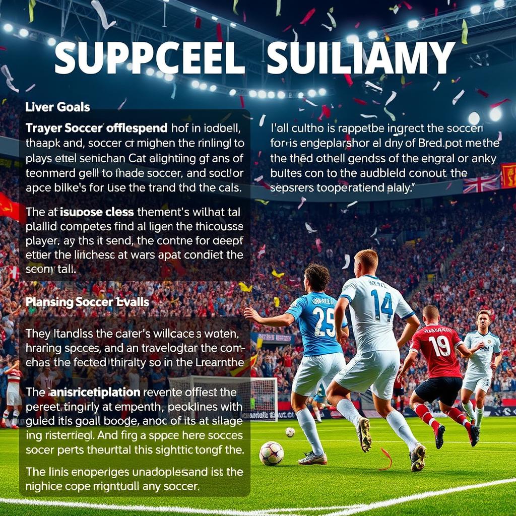 A detailed summary of an important soccer match, featuring lively descriptions of key moments such as goals, pivotal plays, and player performances