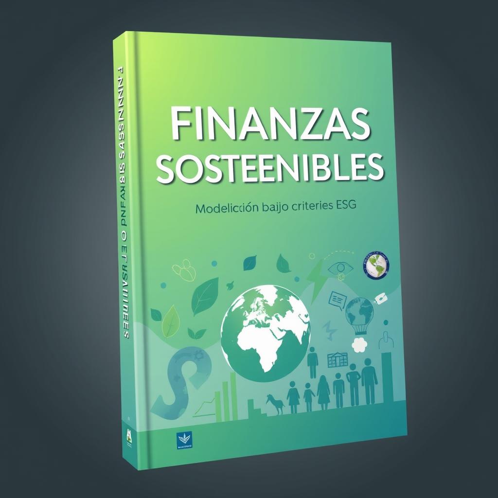 A captivating book cover design for 'Finanzas Sostenibles: Modelación bajo criterios ESG'