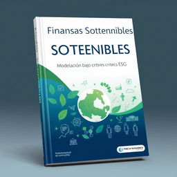 A captivating book cover design for 'Finanzas Sostenibles: Modelación bajo criterios ESG'